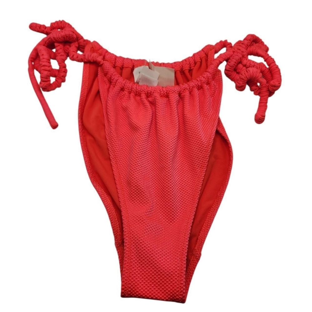 Aerie Coral Cheekiest Tie Waist Swim Bottom